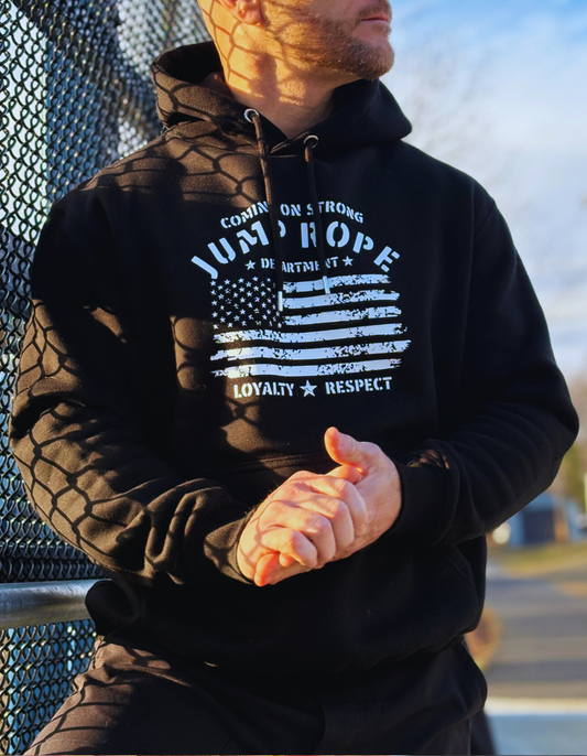 Black Loyalty Respect Coming On Strong hoodie worn by Dan Bantell.
